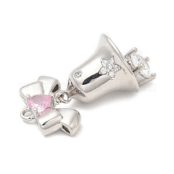 Rack Plating Brass Pave Cubic Zirconia Pendants&nbsp;KK-R150-03P