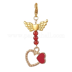 Valentine's Day Alloy Enamel Pendant Decoraton&nbsp;HJEW-JM02028-02