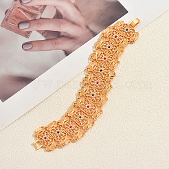 Vintage Brass Micro Pave Cubic Zirconia Link Chain Bracelets for Women&nbsp;YN3054