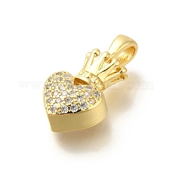 Rack Plating Brass with Cubic Zirconia Pendants&nbsp;KK-Z086-07G