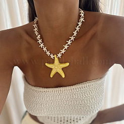 Summer Beach Resin Starfish Pendant Necklaces for Women&nbsp;WG31E81-01