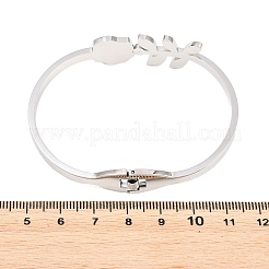 304 Stainless Steel Micro Pave Rhinestone Hinged Bangles for Women&nbsp;BJEW-E113-03P