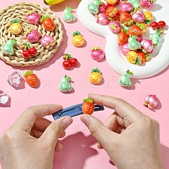 60Pcs 6 Styles Opaque Resin Decoden Cabochons&nbsp;RESI-CJ0004-15