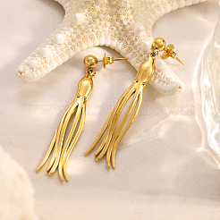 304 Stainless Steel Dangle Stud Earrings&nbsp;WGC30B9-01