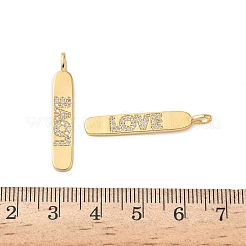 Brass Micro Pave Clear Cubic Zirconia Pendants&nbsp;KK-B160-31G