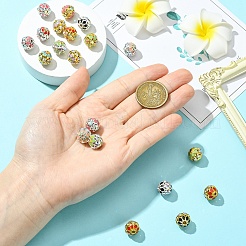 10Pcs Round Brass Enamel Beads&nbsp;KK-YW0003-59