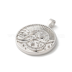 Rack Plating Brass Clear Cubic Zirconia Pendants&nbsp;KK-Z056-24P