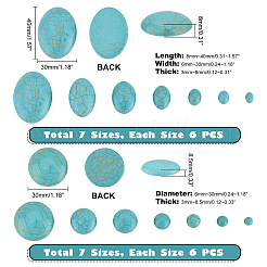 84Pcs 14 Style Synthetic Turquoise Cabochons&nbsp;TURQ-PH0001-02