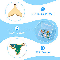 12Pcs 12 Styles 304 Stainless Steel Enamel Pendants&nbsp;STAS-TA0001-43
