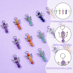 30Pcs 5 Styles Natural Red Aventurine & Green Aventurine & Amethyst & Lapis Lazuli&nbsp;PALLOY-DC00011