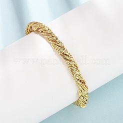 Brass Twisted Rope Open Cuff Bangles&nbsp;KK-CBA3297-11G