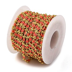 Brass Enamel Link Chains&nbsp;CHC-L050-07G-07