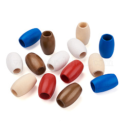 50Pcs 5 Colors Spray Painted Natural Wooden Beads&nbsp;WOOD-FW0001-06