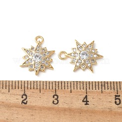 Brass Micro Pave Clear Cubic Zirconia Pendants&nbsp;KK-Q031-39G