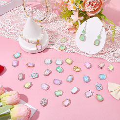 48Pcs 2 Colors UV Plating Alloy with Mixed Color Glass Rhinestone Pendants&nbsp;FIND-SC0023-45