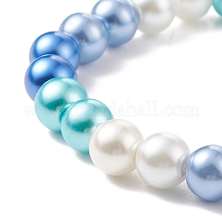 Glass Pearl Round Beaded Stretch Bracelet for Women&nbsp;BJEW-JB08532