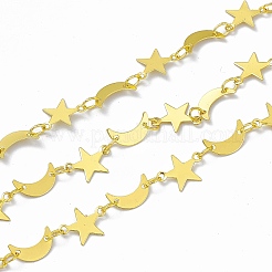 Handmade Brass Star & Moon Link Chains&nbsp;CHC-F015-16G