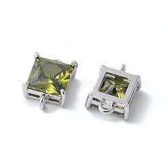 Brass Pave Cubic Zirconia Connector Charms&nbsp;KK-F892-53P-06