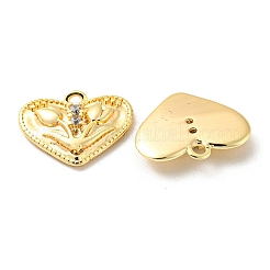 Brass Micro Pave Cubic Zirconia Charms&nbsp;KK-Q809-09G