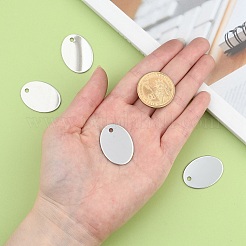 Tarnish Resistant 201 Stainless Steel Oval Stamping Blank Tag Pendants&nbsp;X-STAS-S031-04