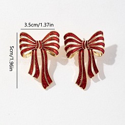Bowknot Alloy Enamel Stud Earrings&nbsp;FS-WGE51B1-01