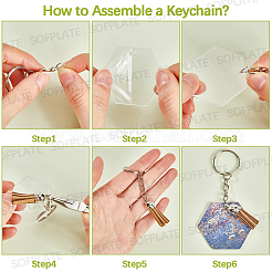 DIY Acrylic & Faux Suede Tasse Keychain Making Kits&nbsp;DIY-SP0002-45