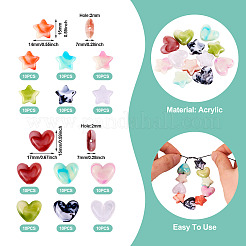 60Pcs 6 Colors Acrylic Beads&nbsp;OACR-TA0003-13