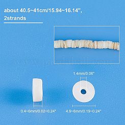 2 Strands Shell Beads Strands&nbsp;SSHEL-NB0001-29