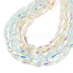 10 Strands 5 Colors AB Color Plated Transparent Glass Teardrop Beads Strands&nbsp;EGLA-TA0013-66