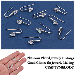 20Pcs Brass Cubic Zirconia Earring Hooks&nbsp;KK-ME0002-60