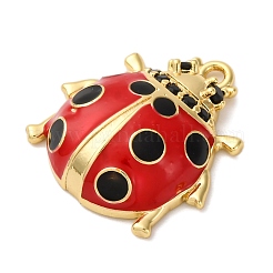 Brass Micro Pave Black Cubic Zirconia Enamel Pendants&nbsp;KK-I276-25G