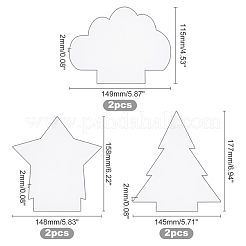 6Pcs Christmas Tree & Star & Cloud Acrylic Board&nbsp;TACR-GA0001-03