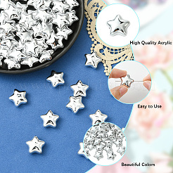 60Pcs Electroplate Plating Opaque Acrylic Beads&nbsp;PACR-PA0001-04A
