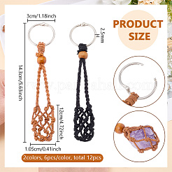 12Pcs 2 Colors Waxed Cotton Thread Macrame Pouch Pendant Decorations&nbsp;KEYC-FG0001-28