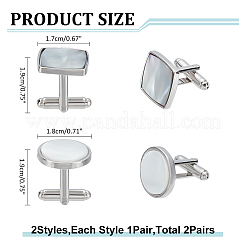 2 Pairs 2 Styles Natural Shell Cufflinks for Men&nbsp;FIND-WR0010-95