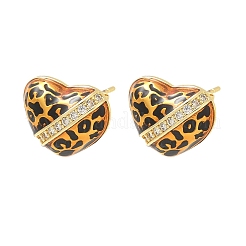 Brass Micro Pave Clear Cubic Zirconia Stud Earrings for Women&nbsp;EJEW-A169-01D-G