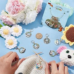 Alloy Enamel Panda Pendant Stitch Markers&nbsp;HJEW-AB00267