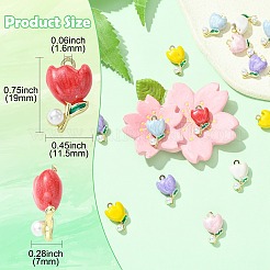 18Pcs 6 Colors Alloy Enamel Pendants&nbsp;FIND-CJ0004-13