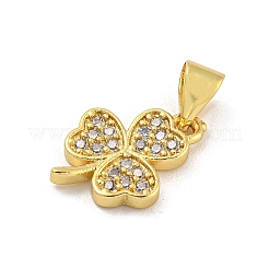 Rack Plating Brass Pave Cubic Zirconia Charms&nbsp;KK-G513-12G