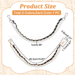 2Pcs 2 Styles Plastic Imitation Pearl Beaded Bag Handles&nbsp;FIND-WR0007-91