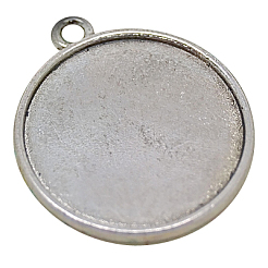 Tibetan Style Pendant Cabochon Settings&nbsp;TIBEP-1811-AS-NR