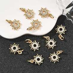 SHEGRACE Brass Clear Cubic Zirconia Charms&nbsp;XGRQ3P150-588G