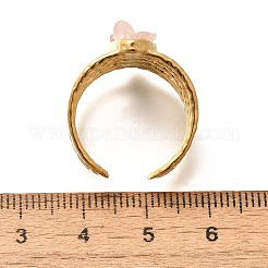 Natural Rose Quartz Chip Finger Rings for Women&nbsp;RJEW-R012-08G-02