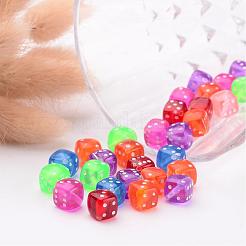 Mixed Color Transparent Acrylic Dice Beads&nbsp;X-PLMD8MM