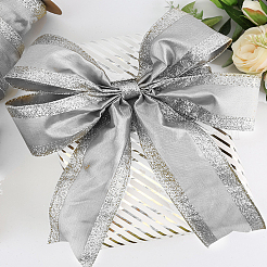 5 Yards Sparkle Polyester Wired Ribbon with Glitter Powder&nbsp;OCOR-LP0003-22A