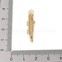 Brass Micro Pave Cubic Zirconia Pendants&nbsp;KK-E111-39G-02