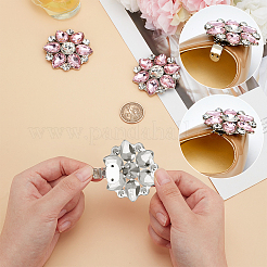 4Pcs Flower Alloy with Glass Rhinestone Shoe Buckle Clips&nbsp;AJEW-FG0003-64C