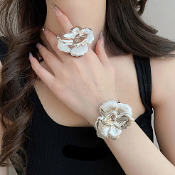 Iron Open Cuff Bangle & Ring Set for Women&nbsp;WG478CE-04