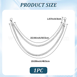 Alloy Double Layer Chain Belts for Pants&nbsp;AJEW-WH20018-130P