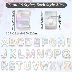 54Pcs 26 Styles UV Plating Transparent Acrylic Beads&nbsp;OACR-SP0002-39